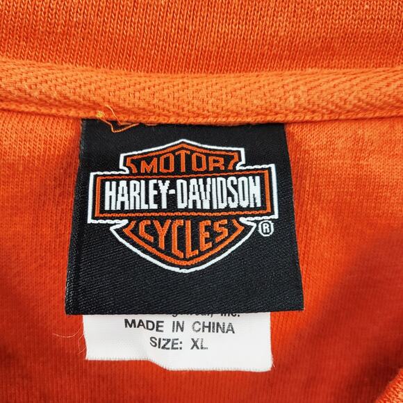 Harley-Davidson Beijing Orange Embroidered Logo Crewneck Sweatshirt Men's Sz XL - Picture 5 of 7